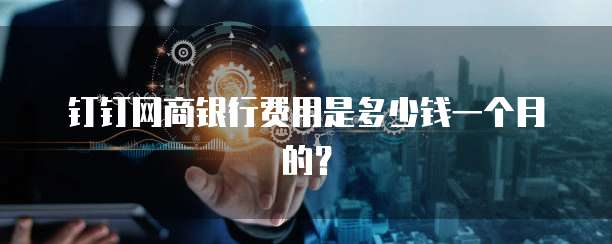 钉钉网商银行费用是多少钱一个月的?