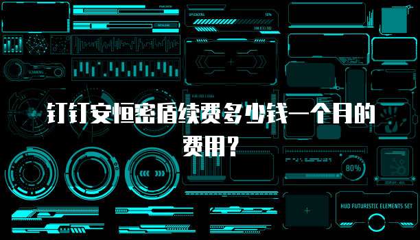 钉钉安恒密盾续费多少钱一个月的费用？