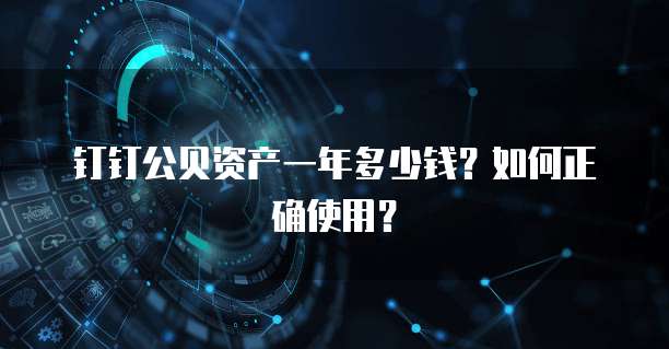 钉钉公贝资产一年多少钱？如何正确使用？