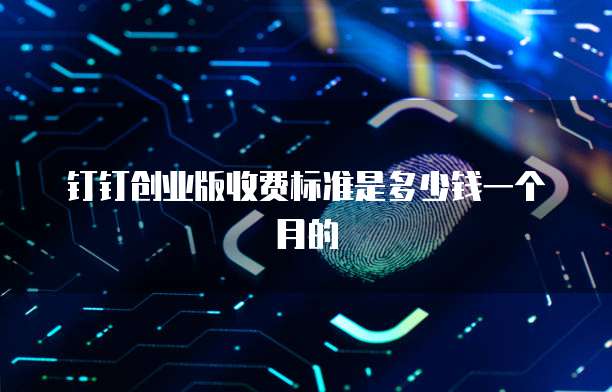 钉钉创业版收费标准是多少钱一个月的