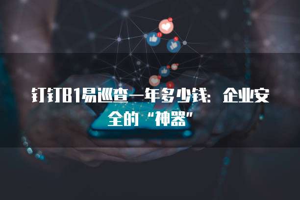钉钉B1易巡查一年多少钱:企业安全的“神器”