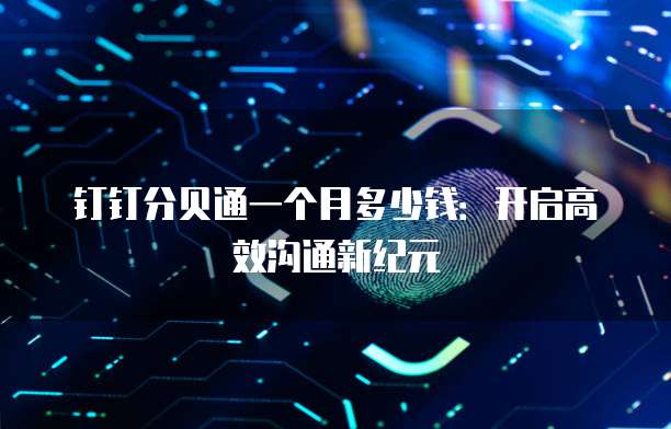 钉钉分贝通一个月多少钱:开启高效沟通新纪元