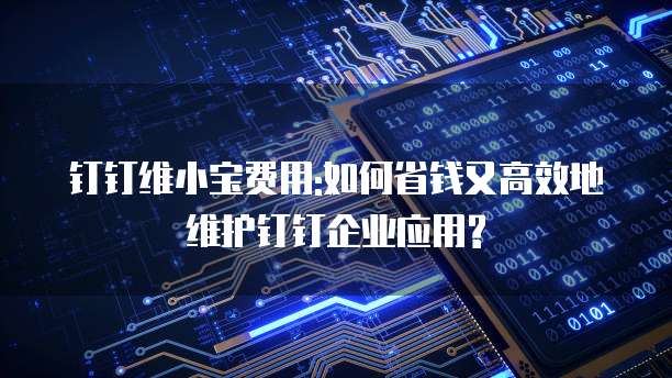 钉钉维小宝费用:如何省钱又高效地维护钉钉企业应用?