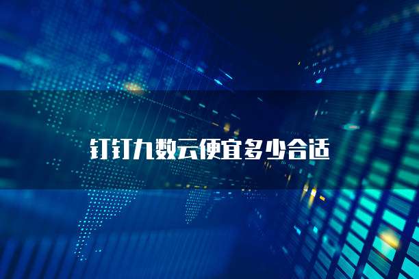 钉钉九数云便宜多少合适