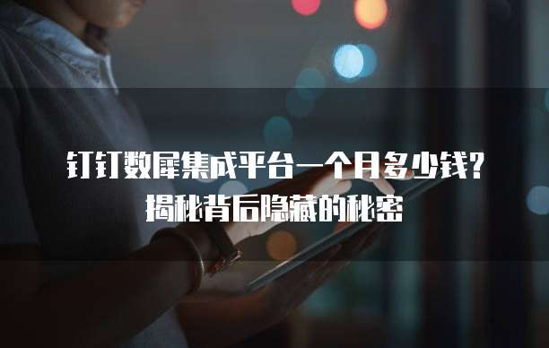 钉钉数犀集成平台一个月多少钱?揭秘背后隐藏的秘密