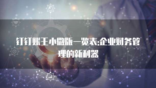 钉钉账王小微版一览表:企业财务管理的新利器