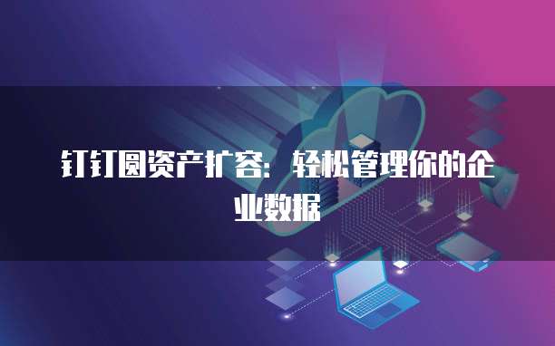 钉钉圆资产扩容:轻松管理你的企业数据