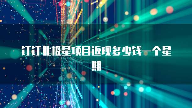钉钉北极星项目返现多少钱一个星期