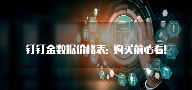 钉钉金数据价格表: 购买前必看!