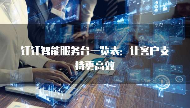 钉钉智能服务台一览表:让客户支持更高效