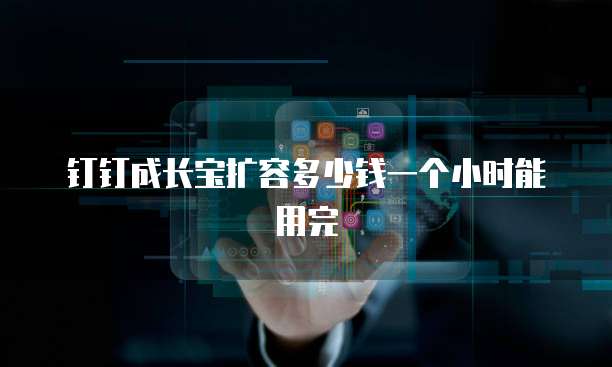 钉钉成长宝扩容多少钱一个小时能用完