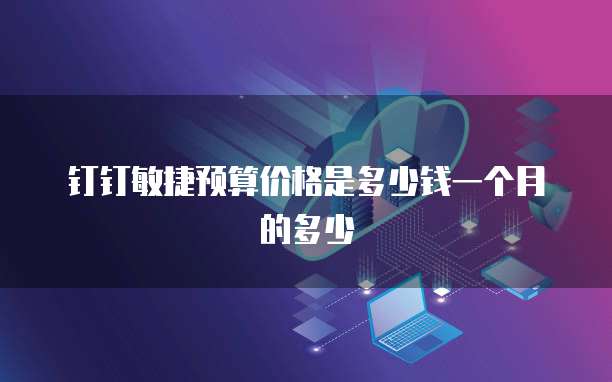 钉钉敏捷预算价格是多少钱一个月的多少
