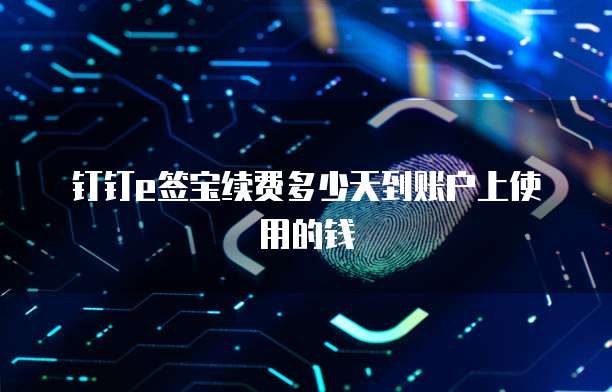 钉钉e签宝续费多少天到账户上使用的钱