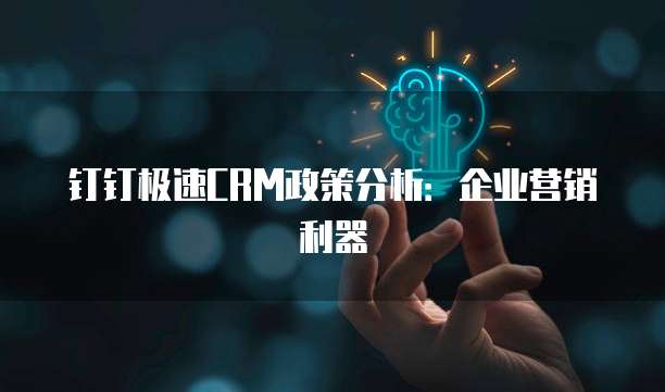 钉钉极速CRM政策分析：企业营销利器