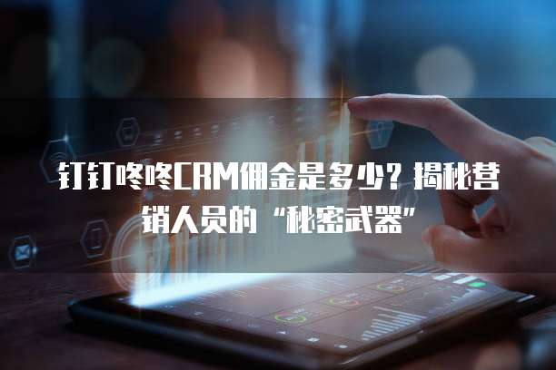 钉钉咚咚CRM佣金是多少?揭秘营销人员的“秘密武器”