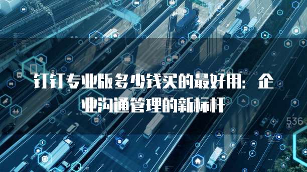 钉钉专业版多少钱买的最好用：企业沟通管理的新标杆