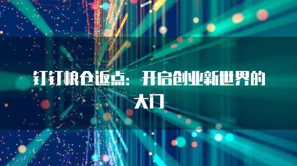 钉钉粮仓返点:开启创业新世界的大门