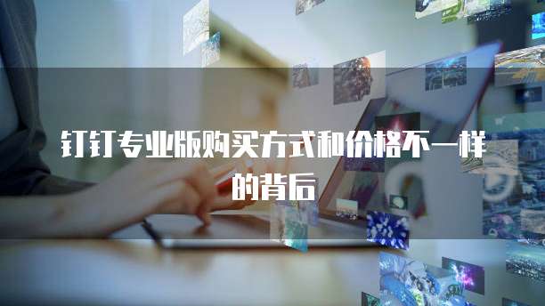 钉钉专业版购买方式和价格不一样的背后