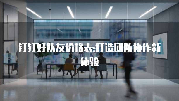 钉钉好队友价格表:打造团队协作新体验