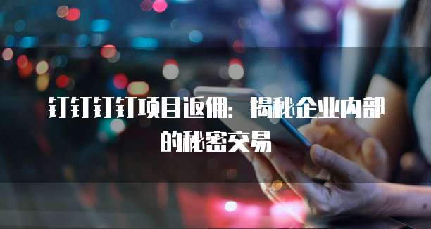 钉钉钉钉项目返佣：揭秘企业内部的秘密交易
