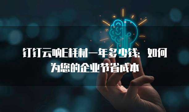 钉钉云呐E耗材一年多少钱：如何为您的企业节省成本