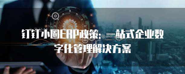 钉钉小圈ERP政策: 一站式企业数字化管理解决方案