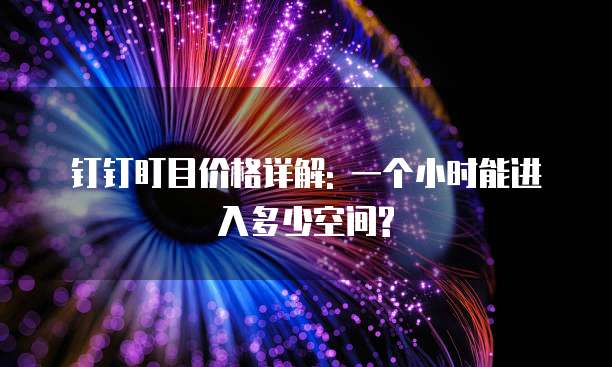 钉钉盯目价格详解: 一个小时能进入多少空间?
