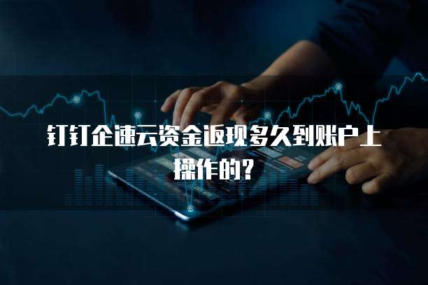 钉钉企速云资金返现多久到账户上操作的?