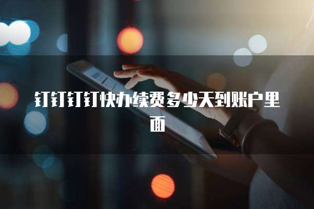 钉钉钉钉快办续费多少天到账户里面