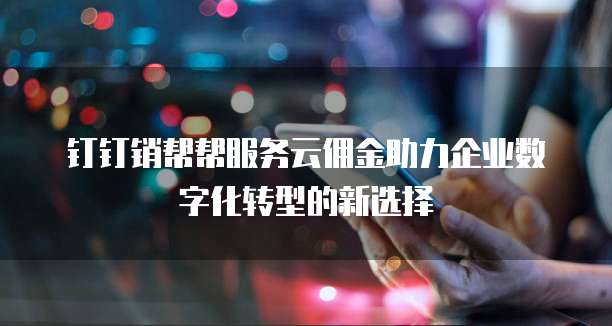 钉钉销帮帮服务云佣金助力企业数字化转型的新选择