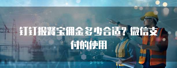 钉钉报餐宝佣金多少合适?微信支付的使用