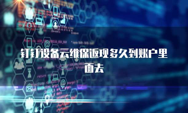 钉钉设备云维保返现多久到账户里面去