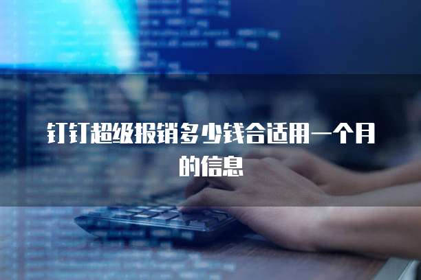 钉钉超级报销多少钱合适用一个月的信息