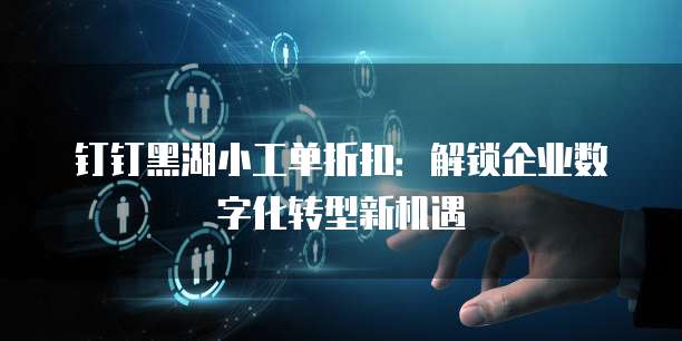 钉钉黑湖小工单折扣:解锁企业数字化转型新机遇