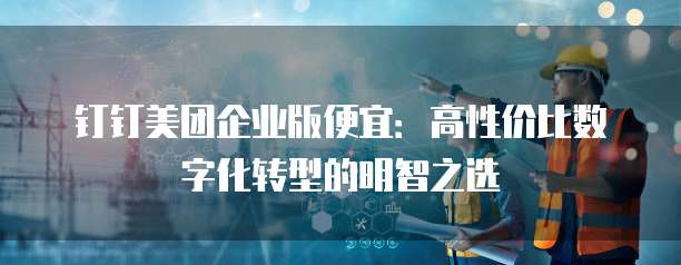 钉钉美团企业版便宜：高性价比数字化转型的明智之选