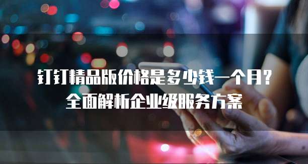 钉钉精品版价格是多少钱一个月?全面解析企业级服务方案