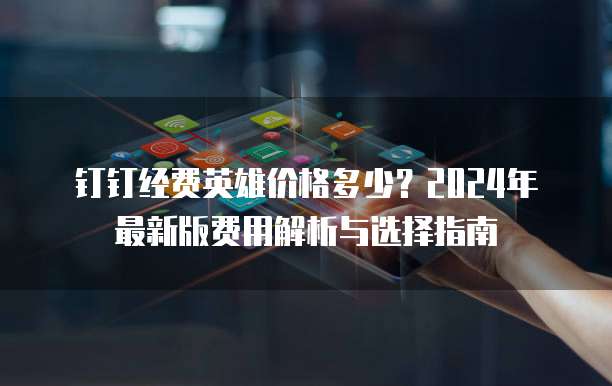 钉钉经费英雄价格多少？2024年最新版费用解析与选择指南