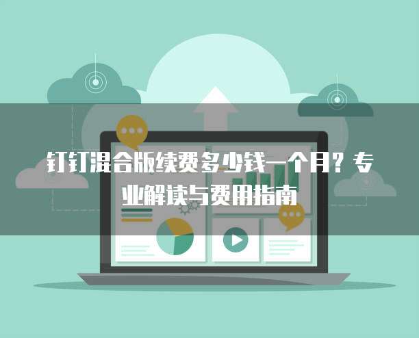 钉钉混合版续费多少钱一个月？专业解读与费用指南