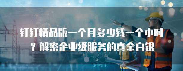 钉钉精品版一个月多少钱一个小时?解密企业级服务的真金白银