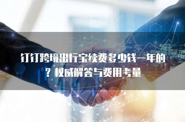 钉钉跨境出行宝续费多少钱一年的?权威解答与费用考量