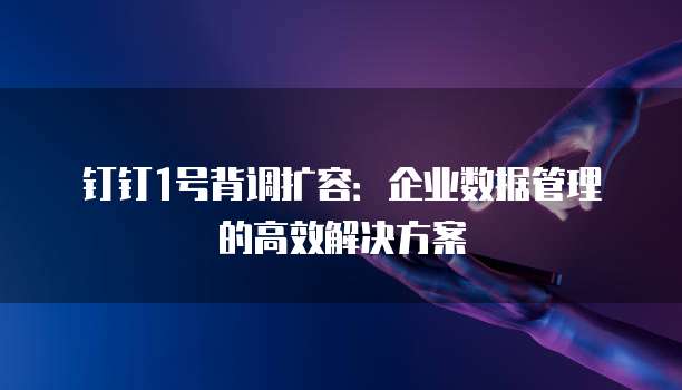 钉钉1号背调扩容:企业数据管理的高效解决方案