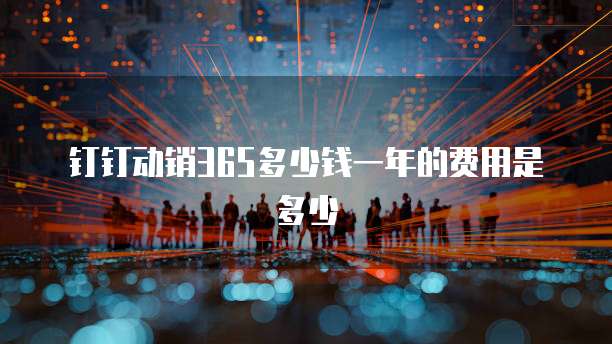 钉钉动销365多少钱一年的费用是多少