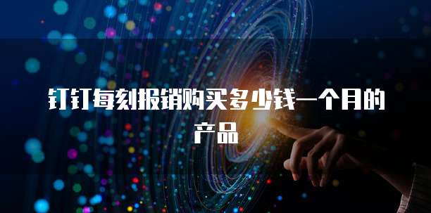 钉钉每刻报销购买多少钱一个月的产品