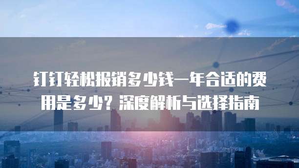 钉钉轻松报销多少钱一年合适的费用是多少?深度解析与选择指南