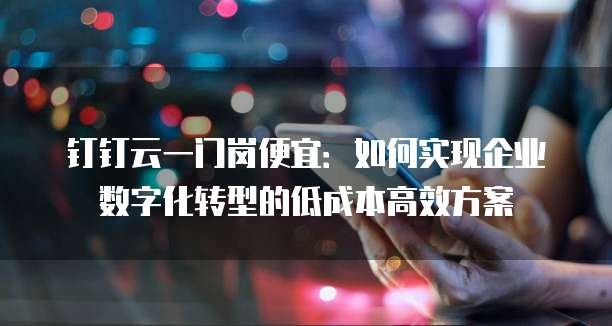 钉钉云一门岗便宜:如何实现企业数字化转型的低成本高效方案