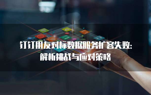 钉钉用友对标数据服务扩容失败:解析挑战与应对策略