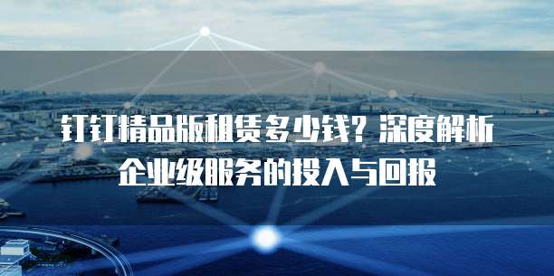 钉钉精品版租赁多少钱?深度解析企业级服务的投入与回报