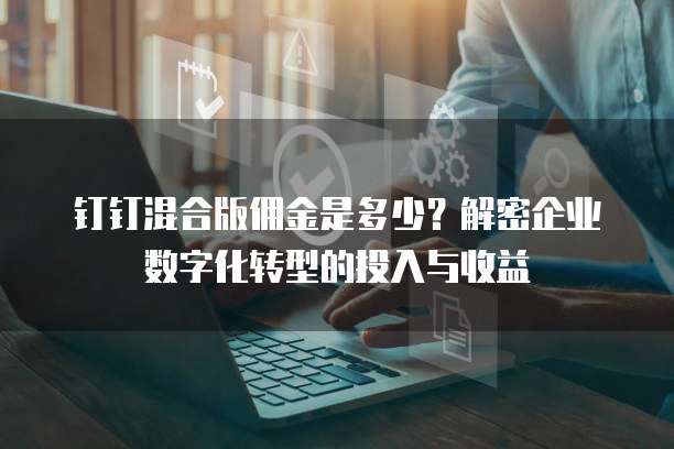 钉钉混合版佣金是多少？解密企业数字化转型的投入与收益 