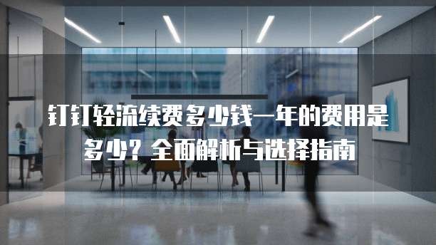 钉钉轻流续费多少钱一年的费用是多少？全面解析与选择指南
