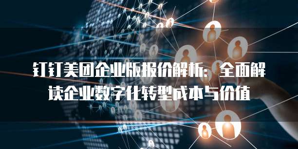钉钉美团企业版报价解析:全面解读企业数字化转型成本与价值